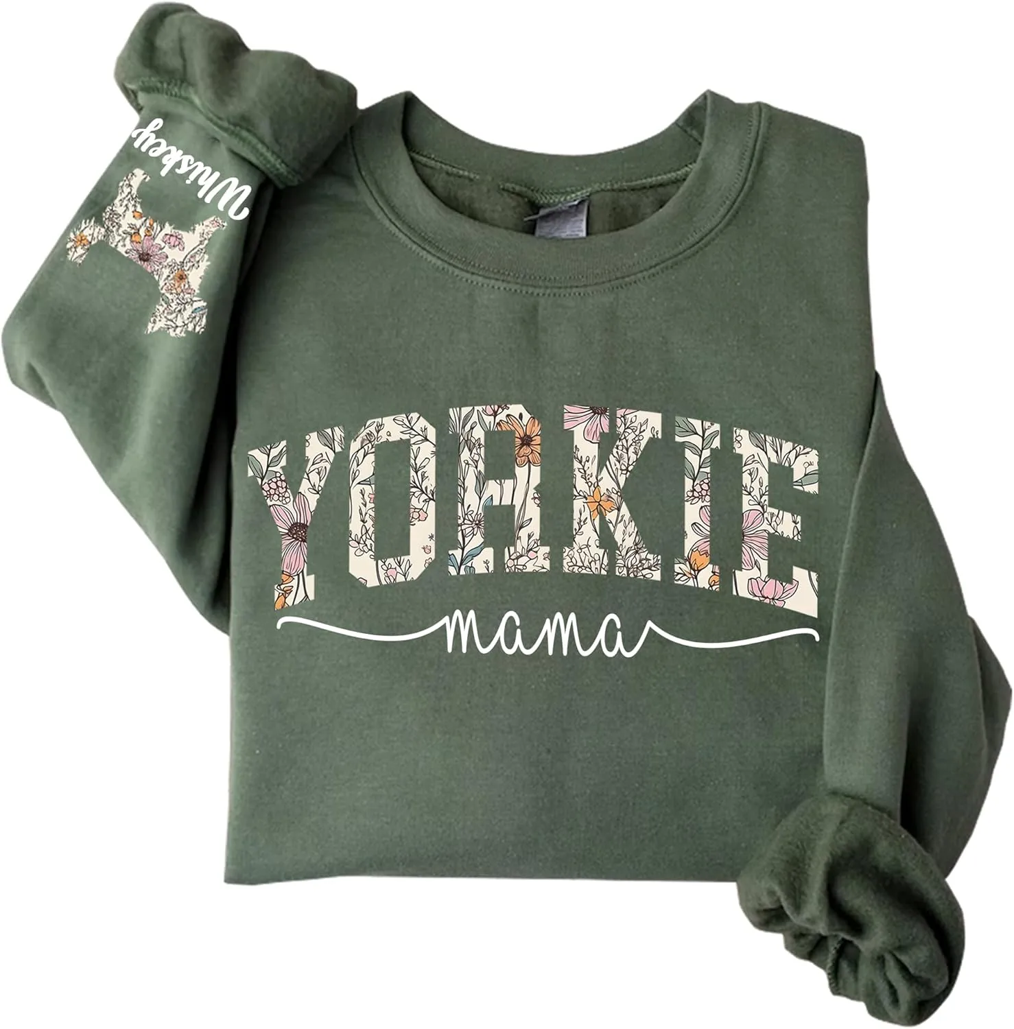 Personalized Dog Mom Sweatshirt  Custom Name & Dog Breed Crewneck, Cute Fur Mama Pullover, Best Gift for Dog Lovers