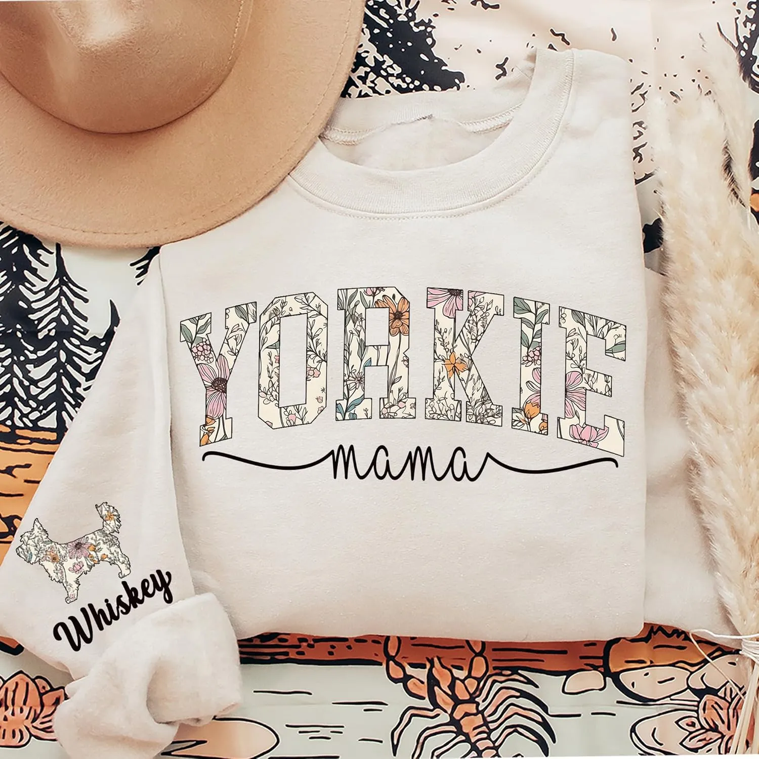 Personalized Dog Mom Sweatshirt  Custom Name & Dog Breed Crewneck, Cute Fur Mama Pullover, Best Gift for Dog Lovers