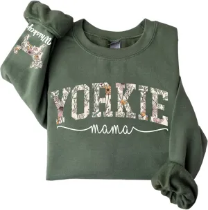 Personalized Dog Mom Sweatshirt  Custom Name & Dog Breed Crewneck, Cute Fur Mama Pullover, Best Gift for Dog Lovers