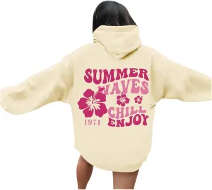Pink Palm Hoodie For Teen Girls Casual Long Sleeve Y2K Hooded Pullover Tops Oversized Letter Graphic Hoodies With Pocket