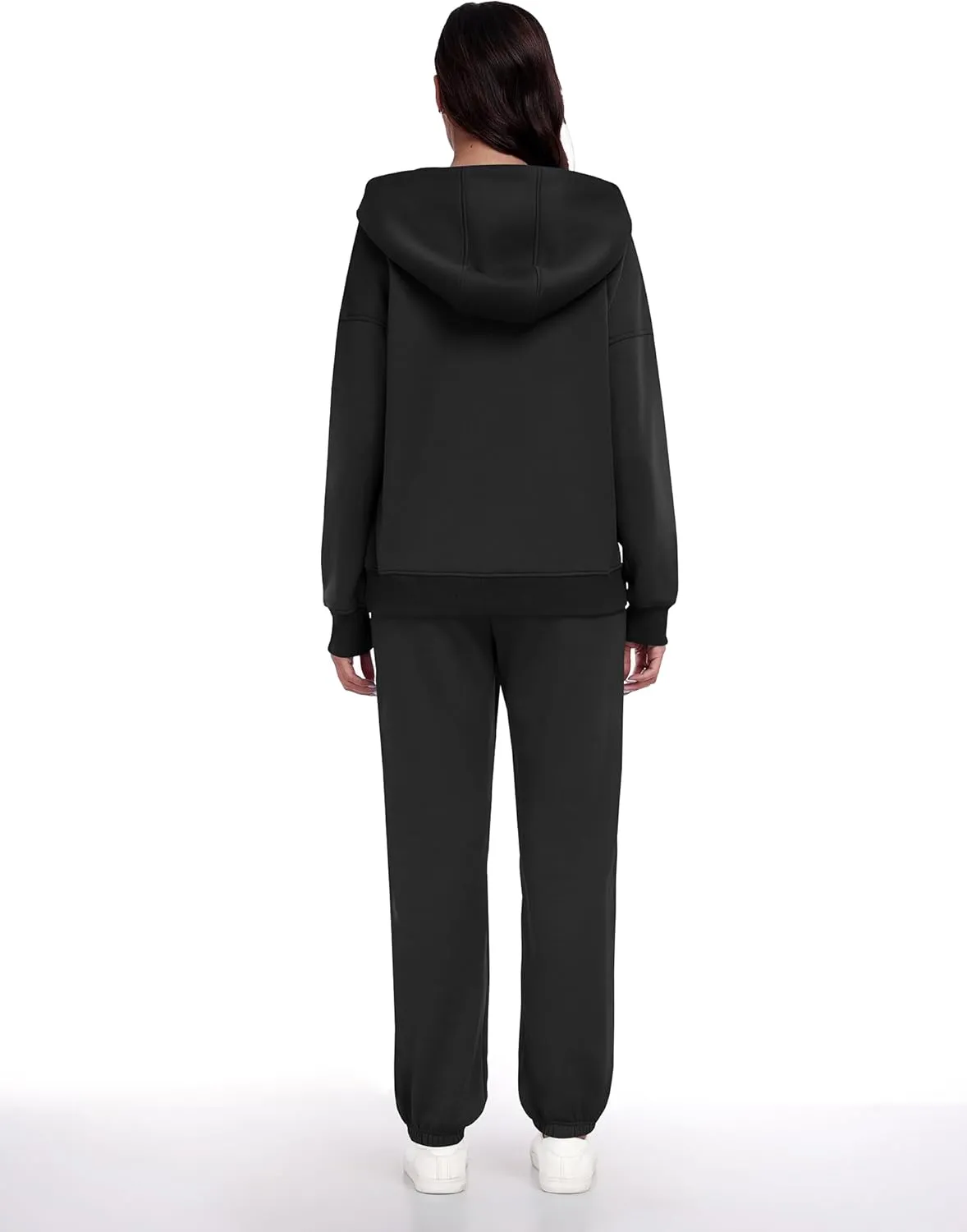 PINSPARK 2 Piece Sets for Women Fleece Sweatsuits Zip Up Hoodie Sweatshirts Drawstring Jogger Sweatpants With Pockets 2024