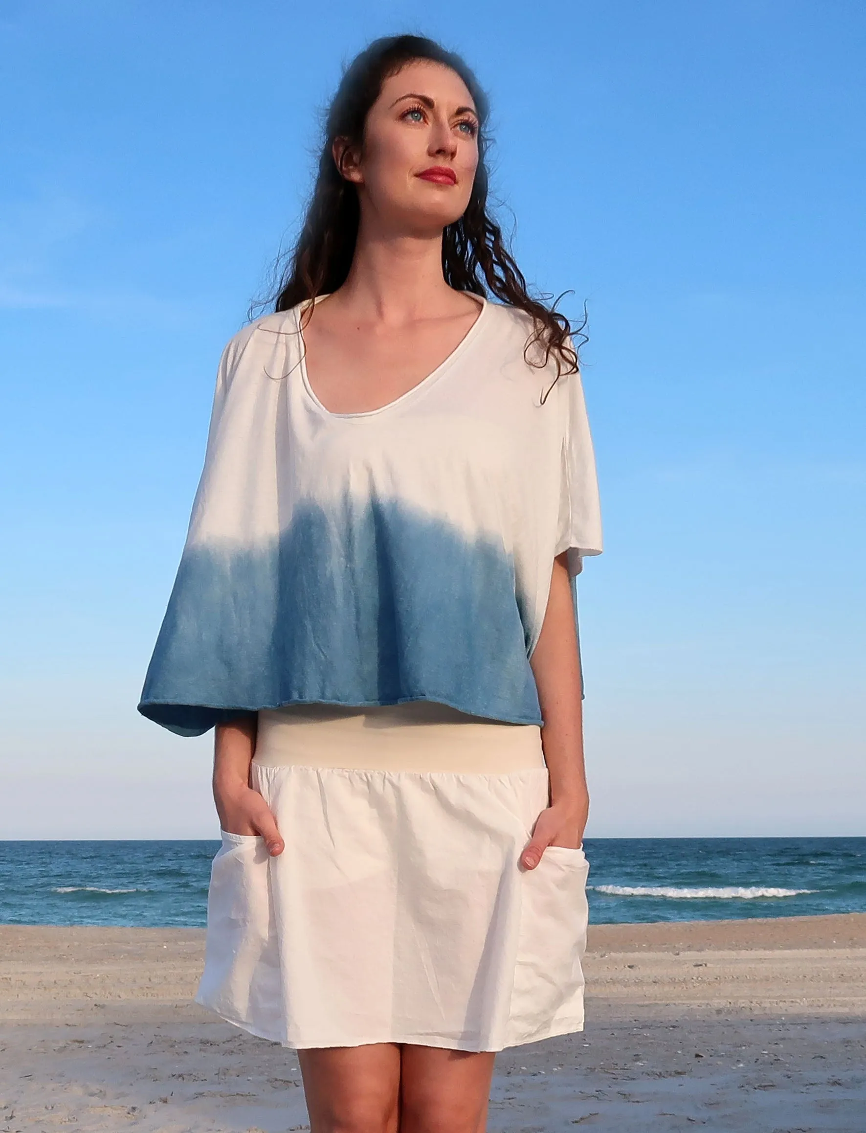 Ritual INDIGO Dip-Dyed Cropped Kaftan