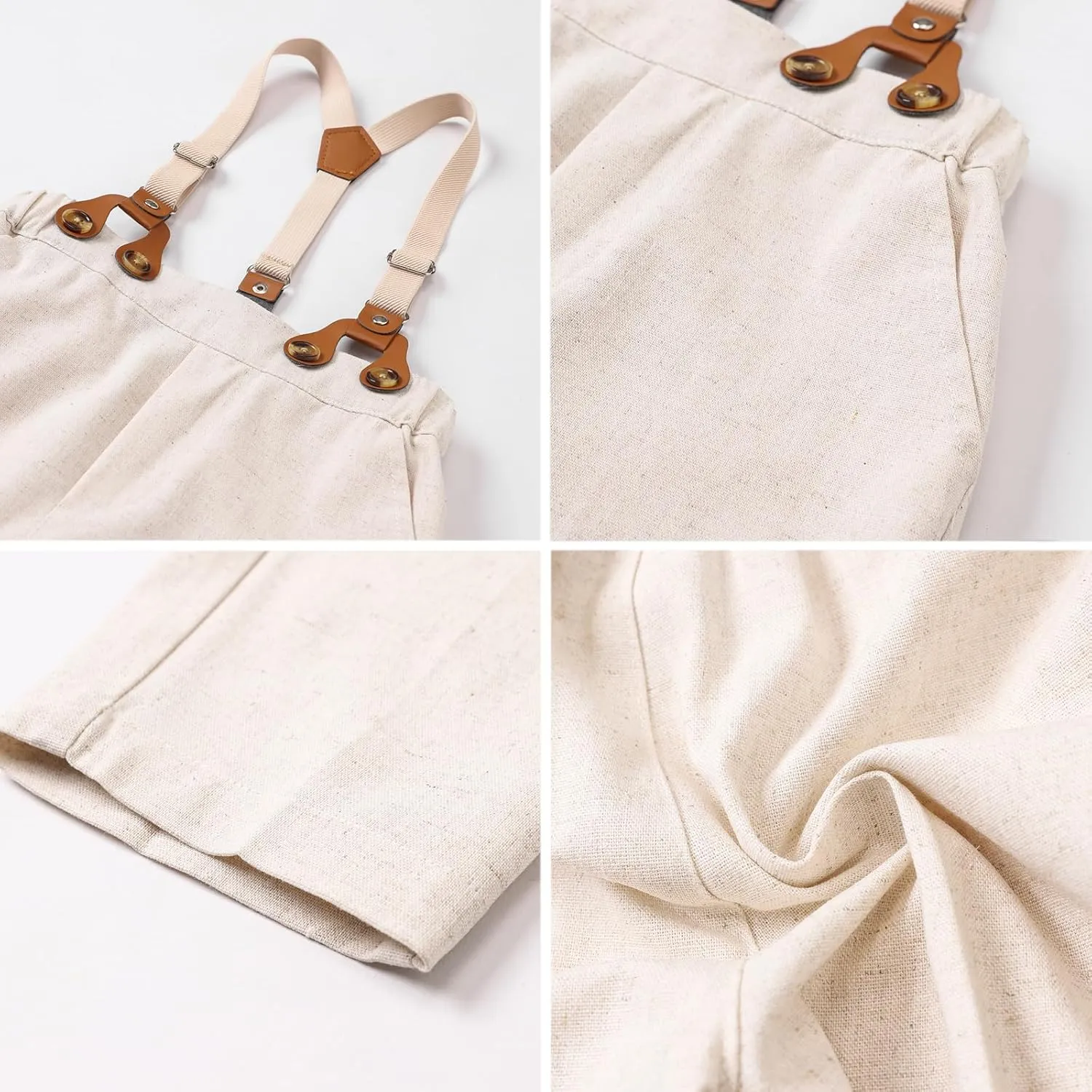 SANGTREE Baby Boys Gentleman Outfits Cotton Linen Formal Suit Set, 3 Months - 9 Years