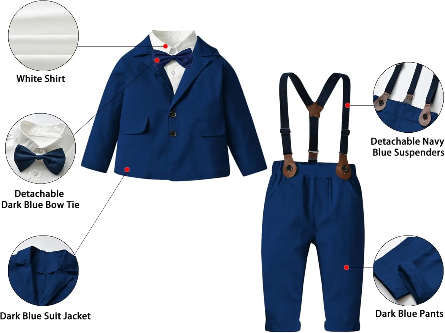 SANGTREE Baby Boys Gentleman Outfits Suits Set, 3 Months - 14 Years