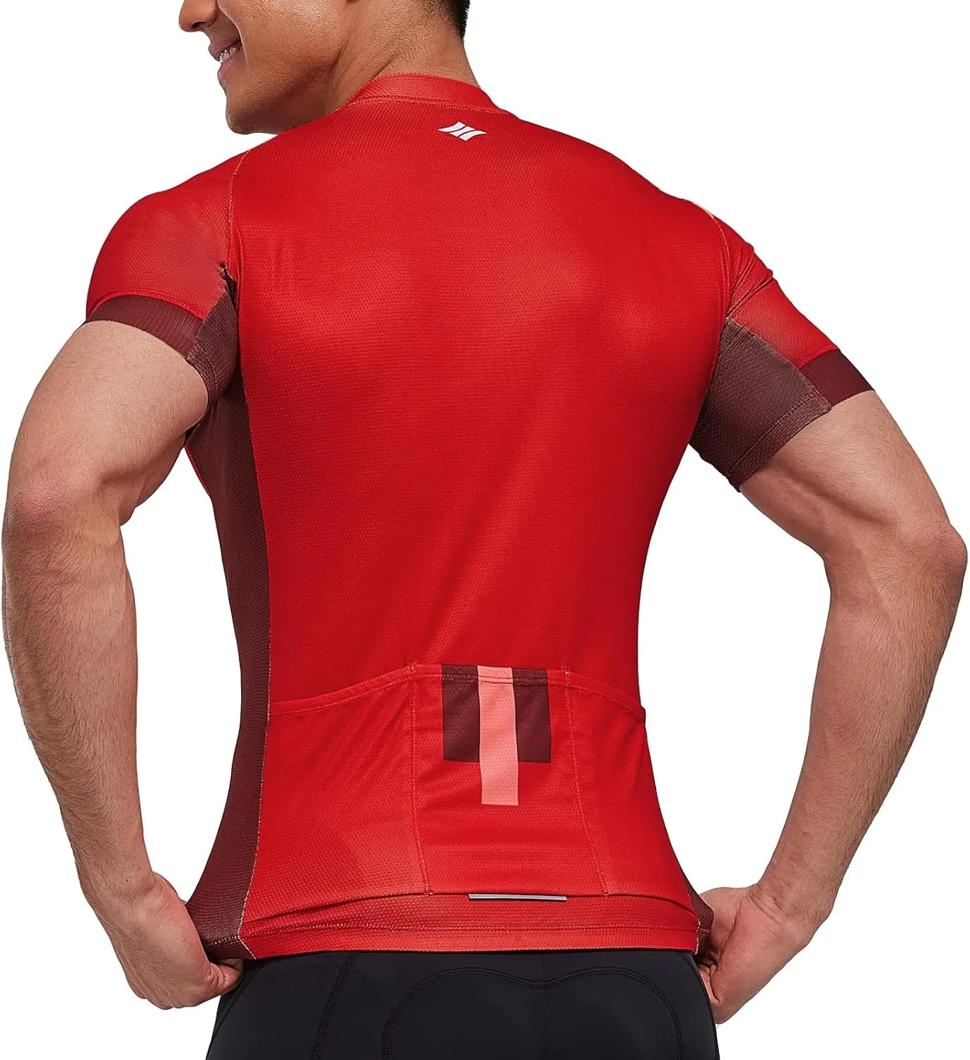 Santic Men's Cycling Jersey Shorts Sleeve Tops Pro Road Bike Bicycle Shirt Full Zip UPF 50  MTB Jersey with Pockets