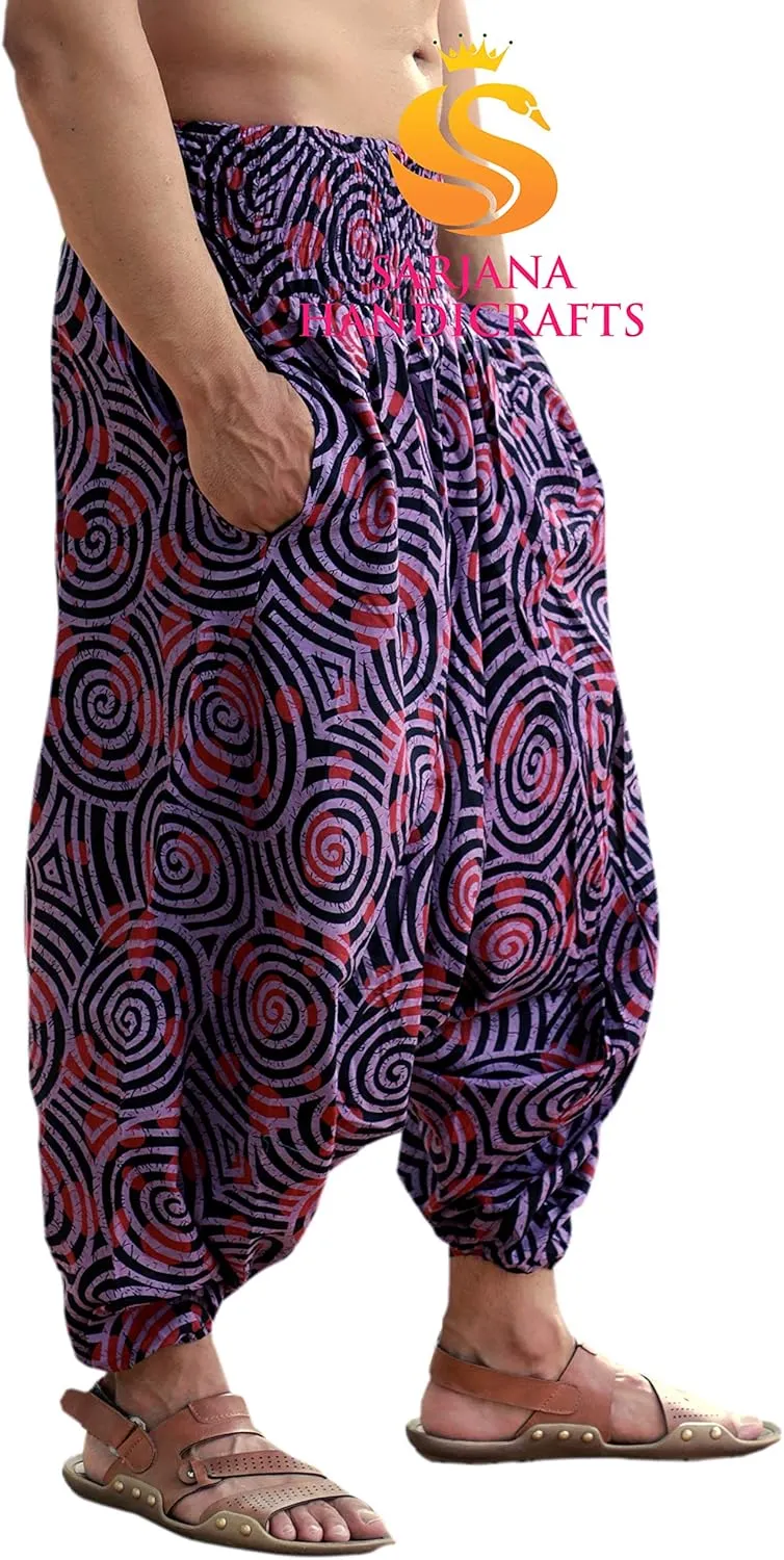 SARJANA HANDICRAFTS Men Women Cotton Harem Pants Pockets Yoga Trousers Hippie