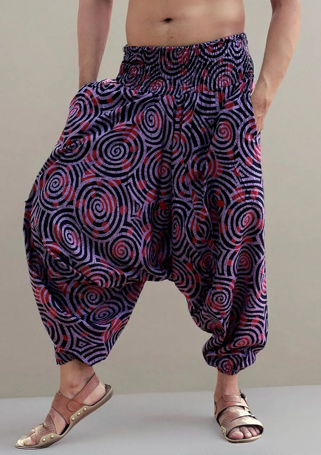 SARJANA HANDICRAFTS Men Women Cotton Harem Pants Pockets Yoga Trousers Hippie