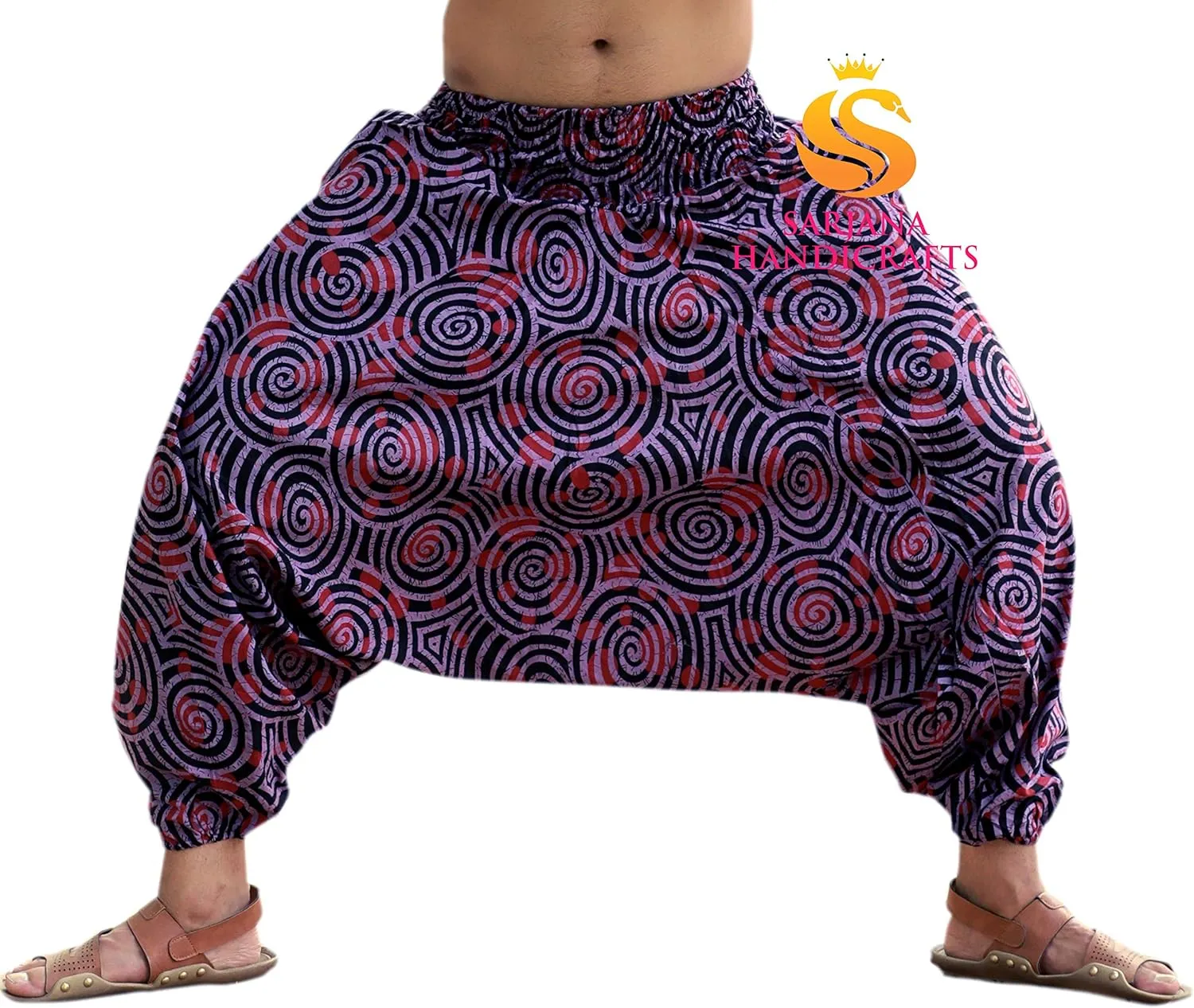 SARJANA HANDICRAFTS Men Women Cotton Harem Pants Pockets Yoga Trousers Hippie