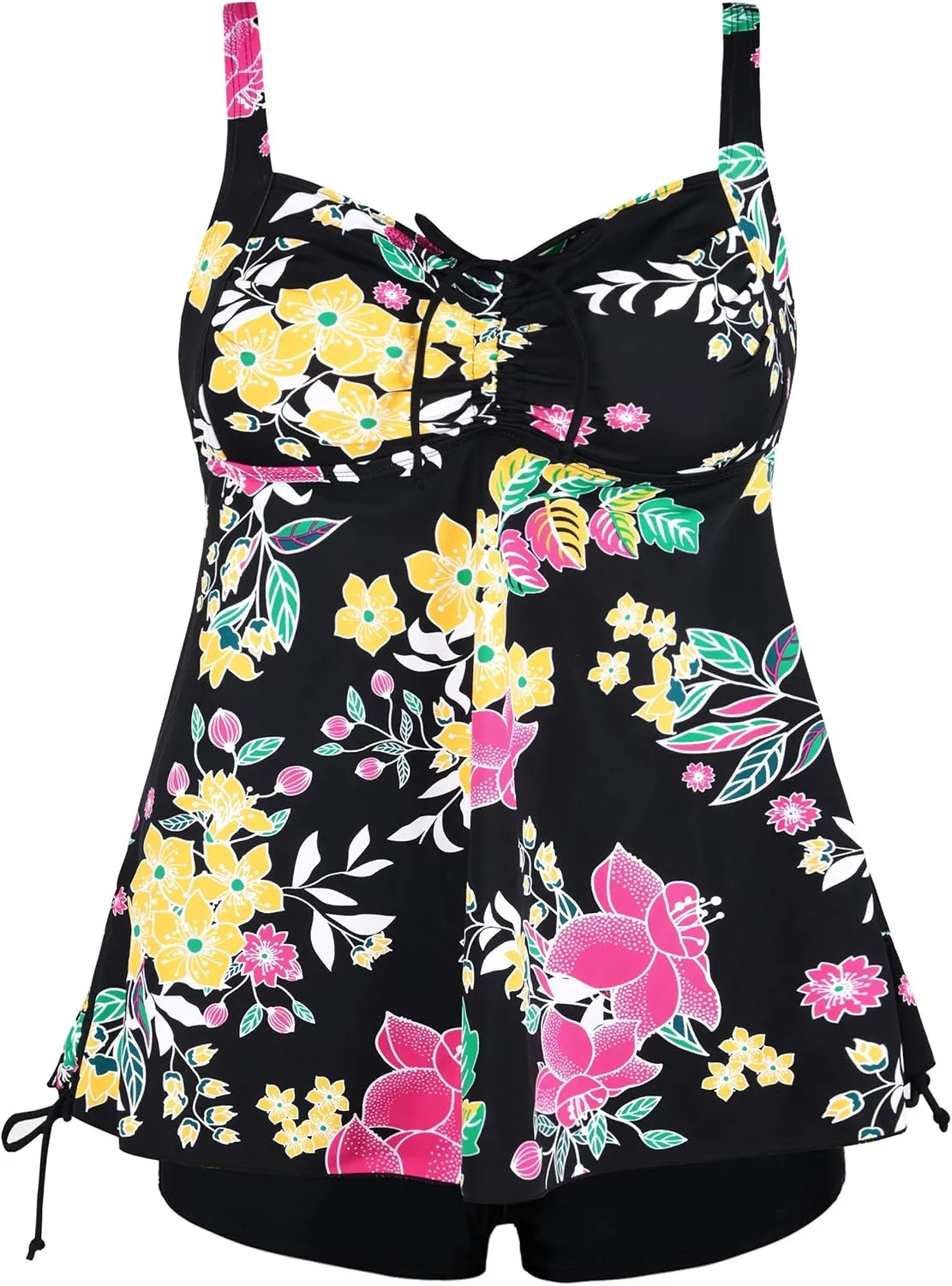 Septangle Women Plus Size Bathing Suits Paisley Print Two Piece Swimsuit Tankini Swimwear