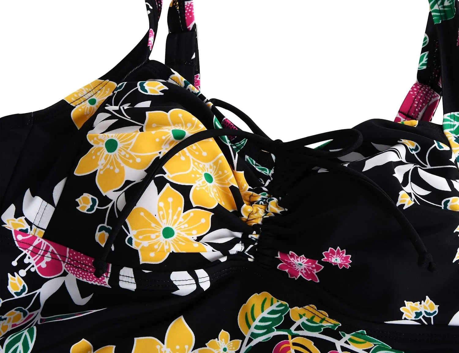 Septangle Women Plus Size Bathing Suits Paisley Print Two Piece Swimsuit Tankini Swimwear