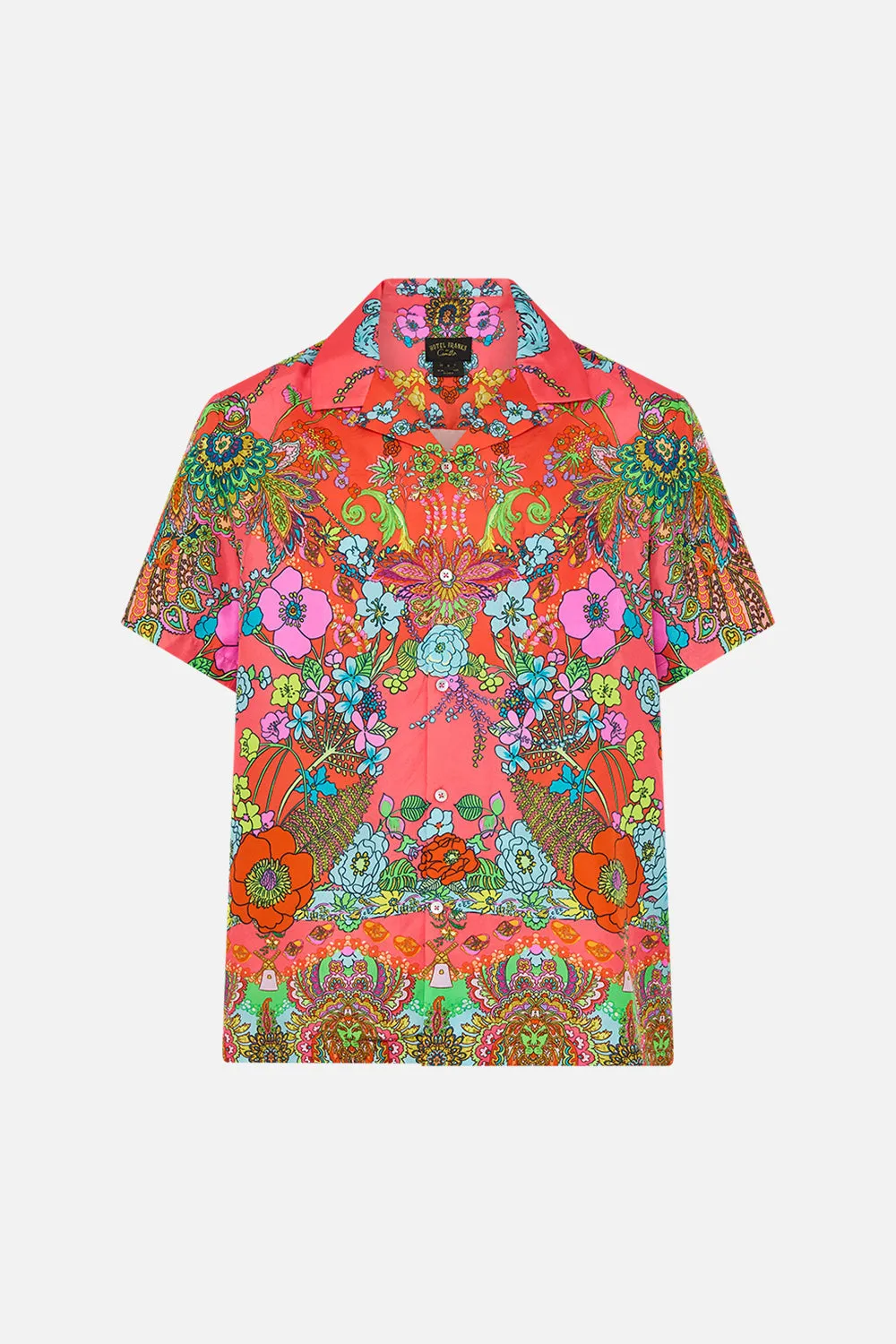 SHORT SLEEVE CAMP COLLARED SHIRT WINDMILLS AND WILDFLOWERS