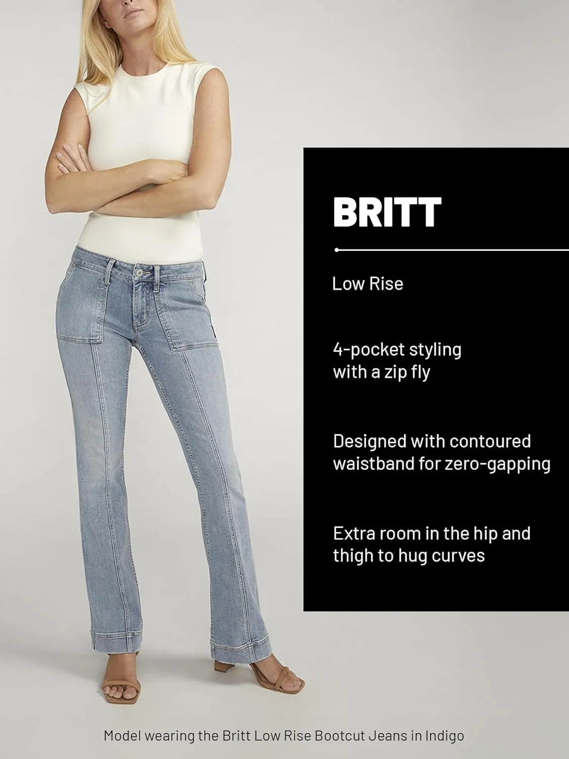 Silver Jeans Co. Women's Britt Low Rise Curvy Fit Capri Jeans