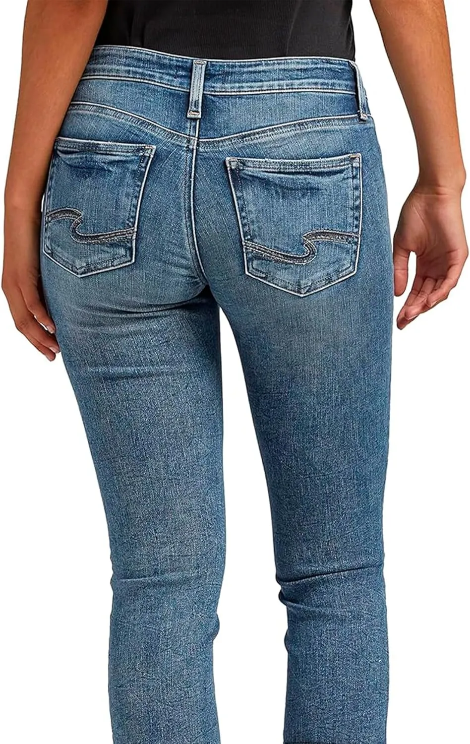 Silver Jeans Co. Women's Britt Low Rise Curvy Fit Capri Jeans