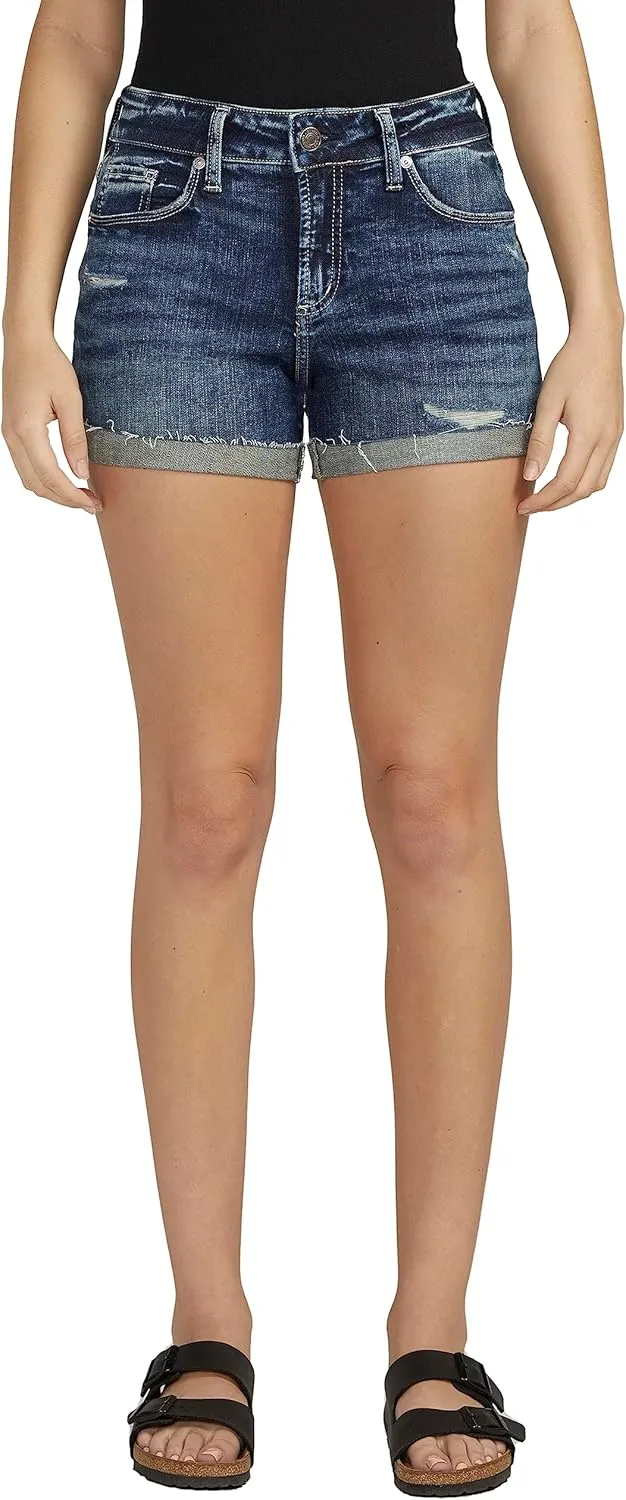 Silver Jeans Co. Women's Suki Mid Rise Curvy Fit Short