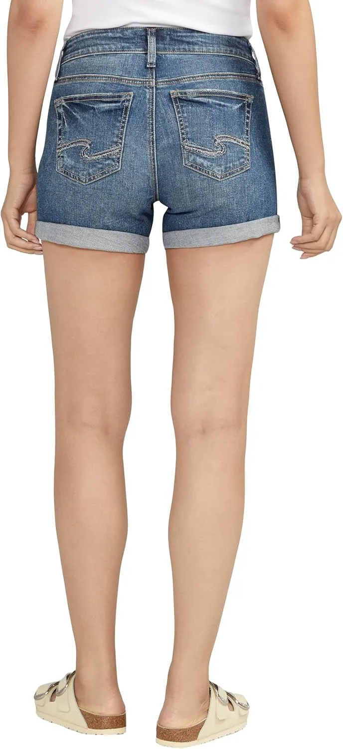 Silver Jeans Co. Women's Suki Mid Rise Curvy Fit Short