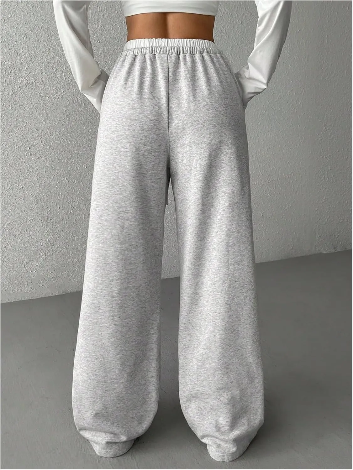 SOLY HUX Girl's Drawstring Waist Baggy Sweatpants Wide Leg Casual Loose Long Pants