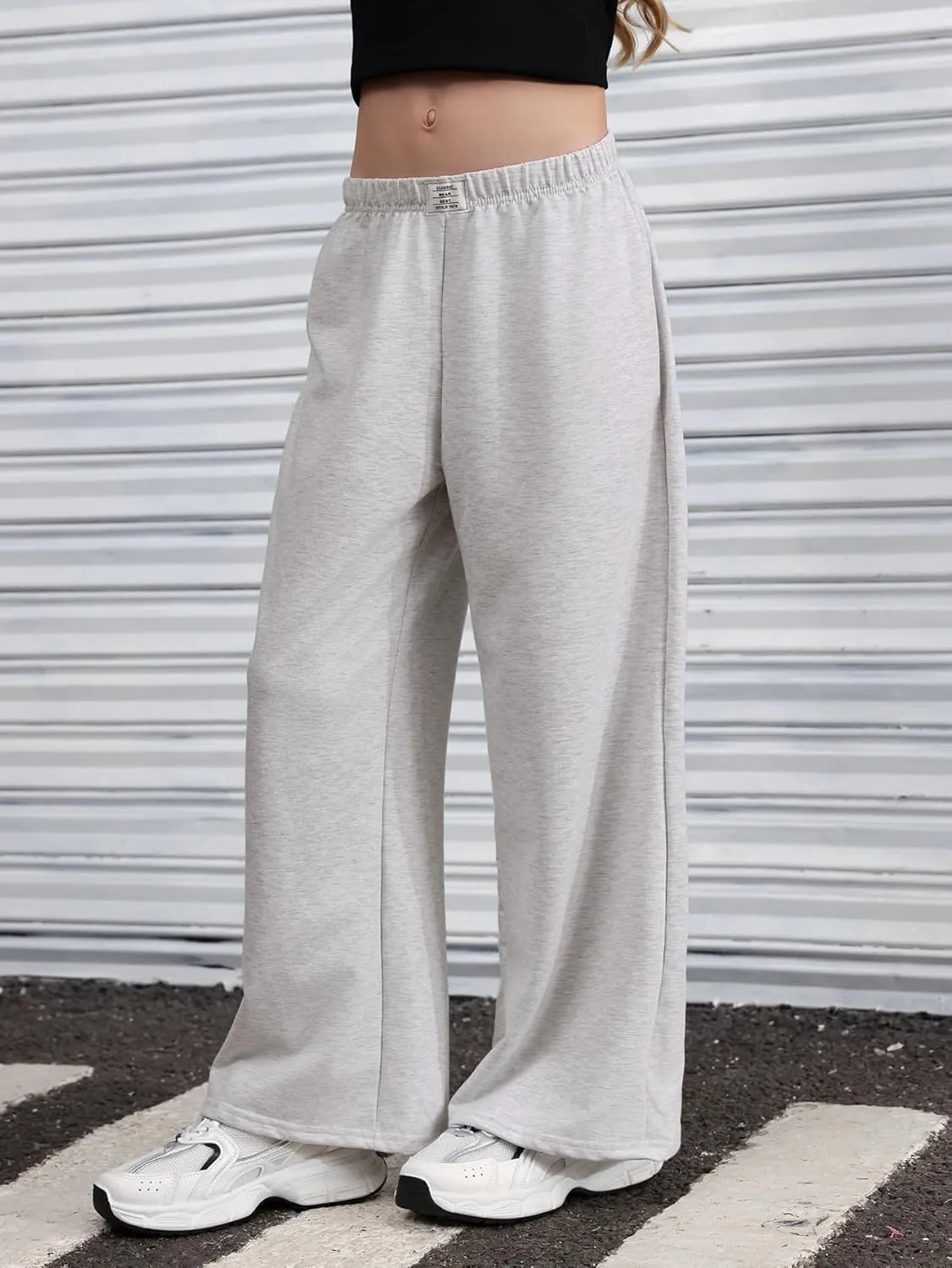 SOLY HUX Girl's Wide Leg Sweatpants Elastic High Waisted Loose Baggy Pants with Pockets
