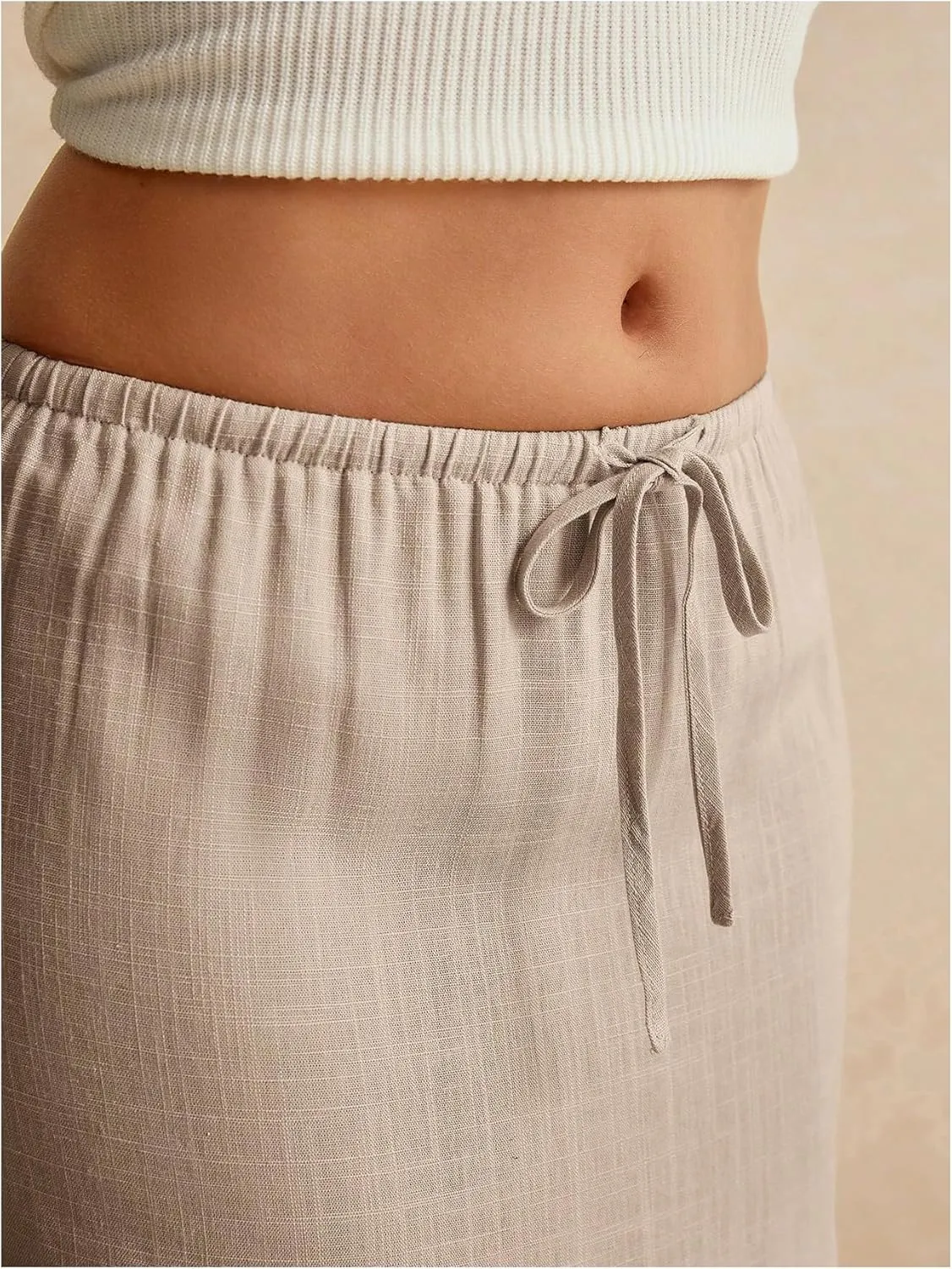 SOLY HUX Women's Summer Maxi Skirt Drawstring Low Waist A Line Casual Skirts