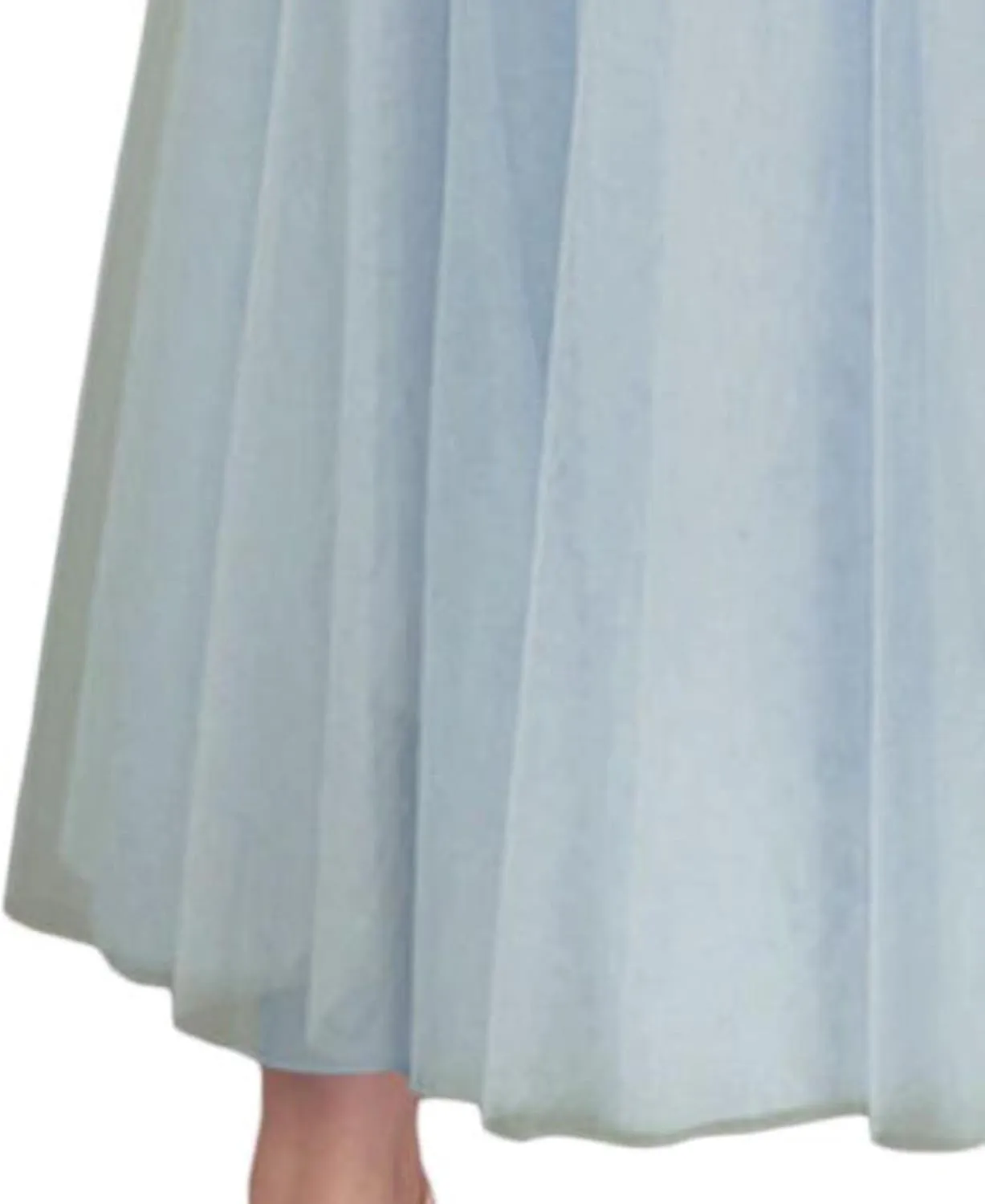 SOMTHRON Women's Tutu Tulle Skirt Elastic High Waist Layered Skirt Plain Mesh A-Line Midi Pleated Skirt