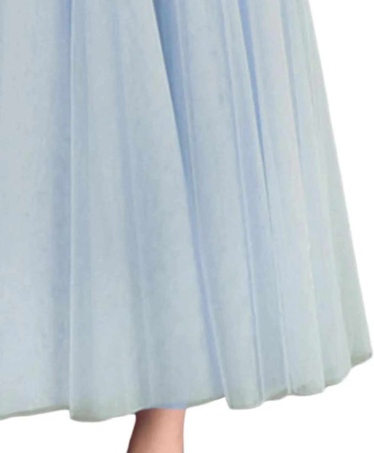 SOMTHRON Women's Tutu Tulle Skirt Elastic High Waist Layered Skirt Plain Mesh A-Line Midi Pleated Skirt