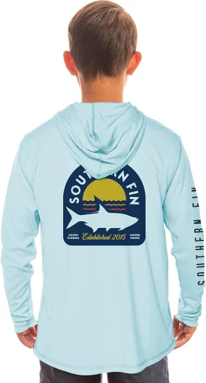 Southern Fin Apparel Kids Fishing Hoodie Shirt Long Sleeve UV UPF SPF Sun Protection Youth Boys Girls