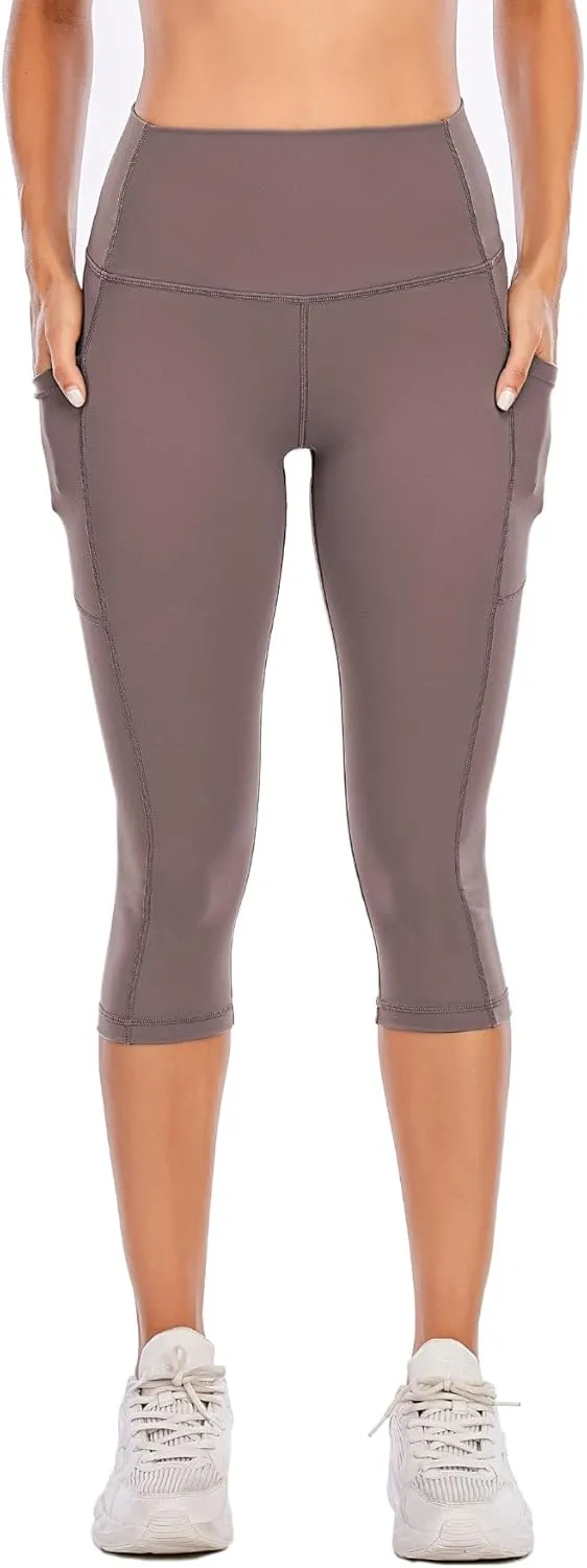 Steppe Naked Feeling High Waisted Yoga Pants Women's Workout Capris Leggings with Pockets