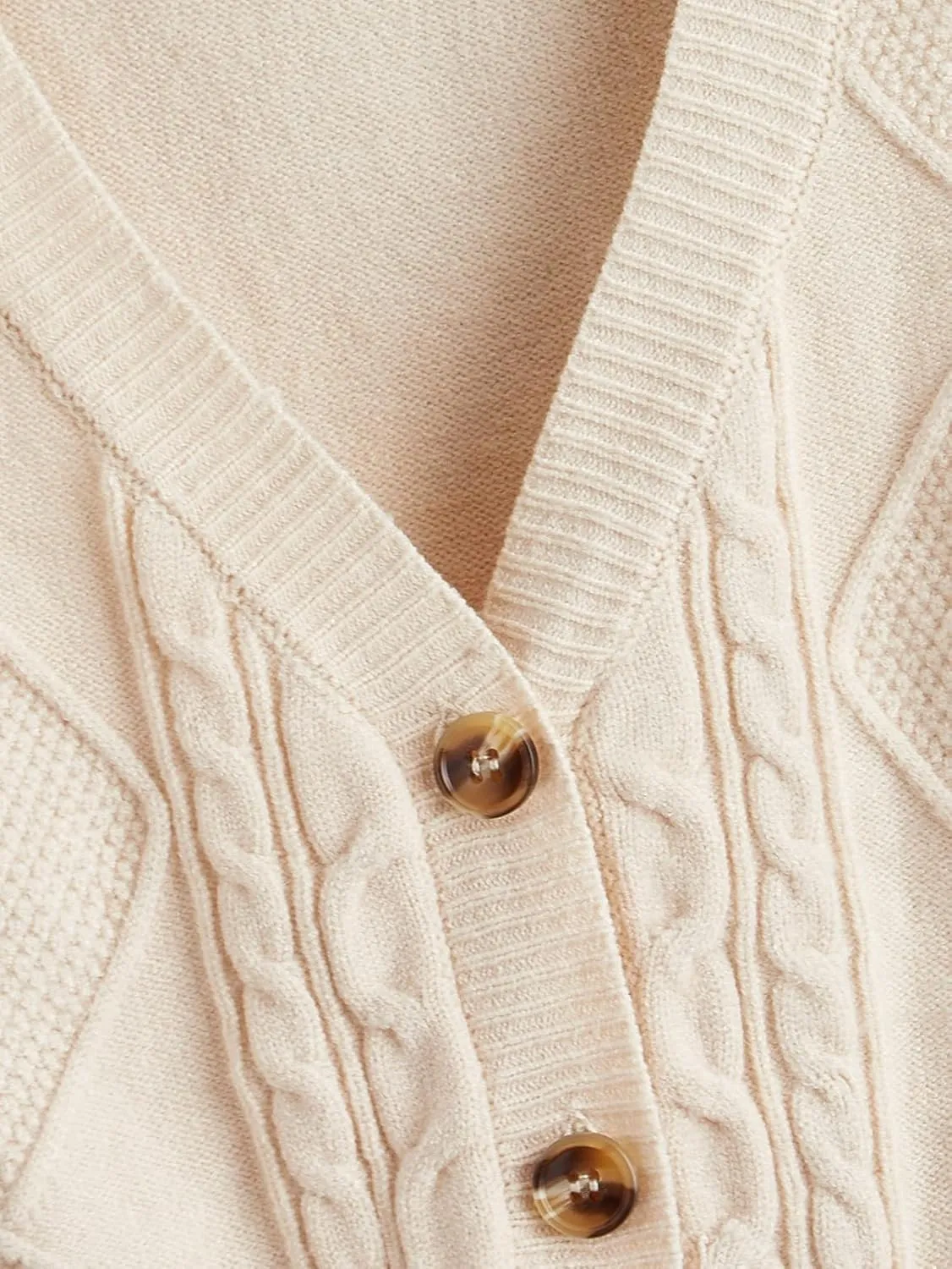SweatyRocks Women's Basic Sleeveless V Neck Button Front Sweater Vest Knitted Cardigan