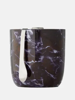 S'well 68oz Black Marble Ice Bucket   Tongs
