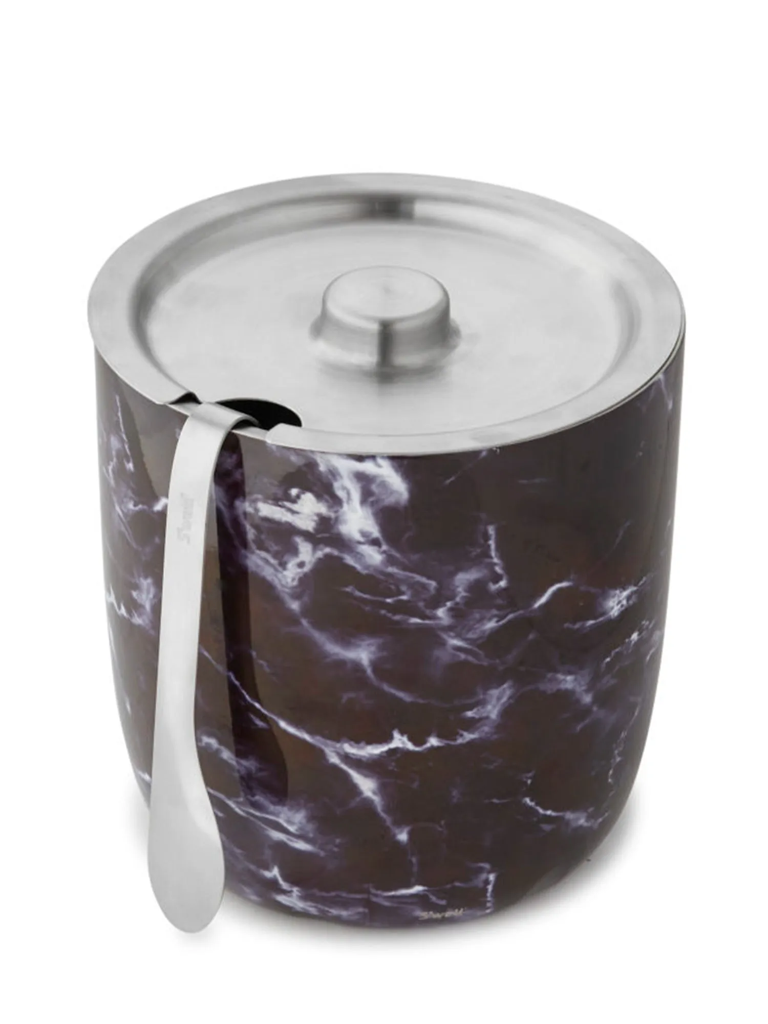 S'well 68oz Black Marble Ice Bucket   Tongs