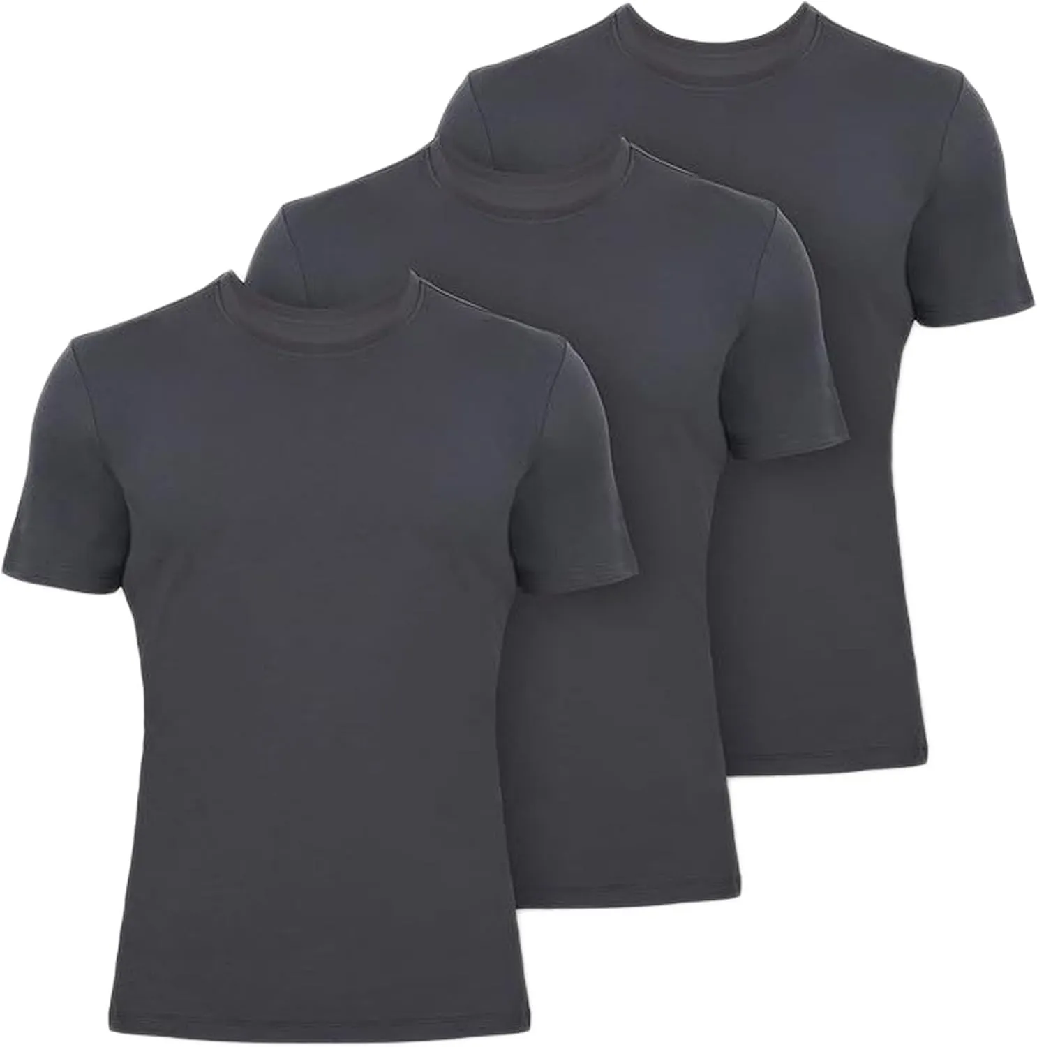 T-Shirts for Men Rayon Made from Bamboo Crewneck Undershirt Tees 3 Pack