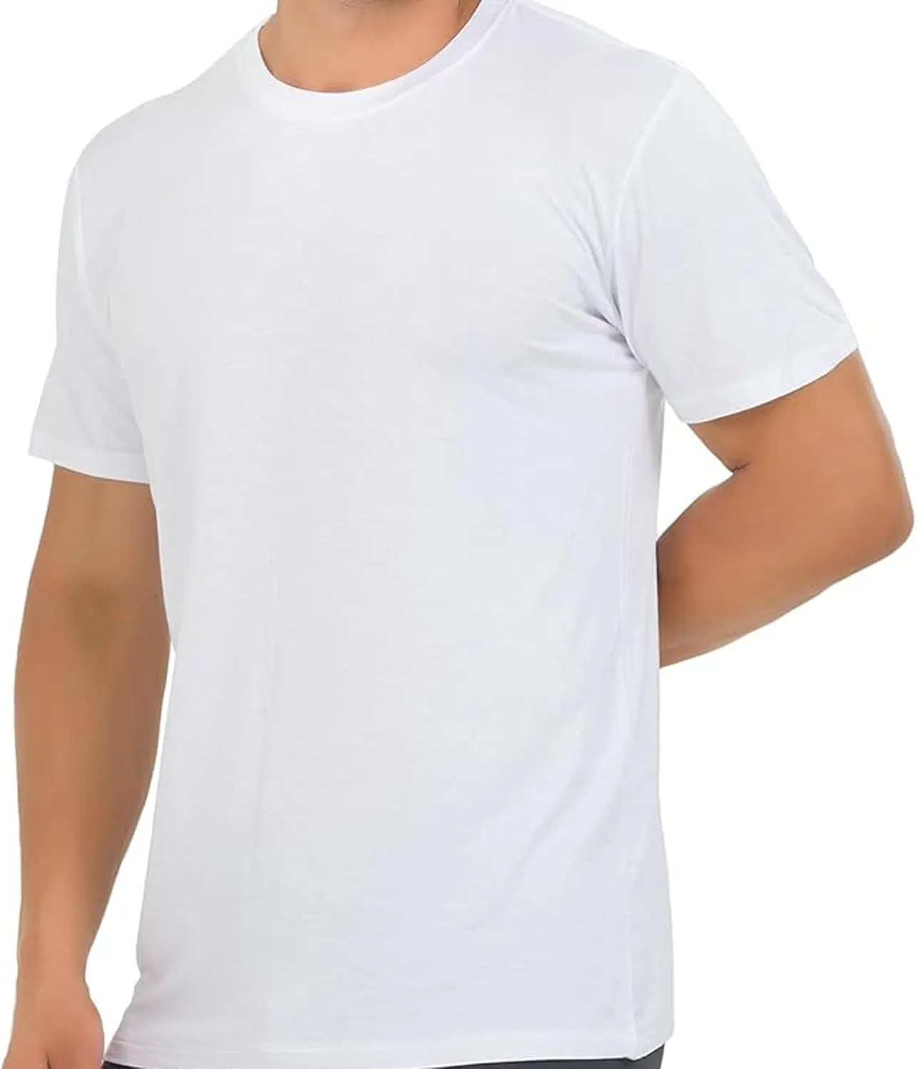 T-Shirts for Men Rayon Made from Bamboo Crewneck Undershirt Tees 3 Pack
