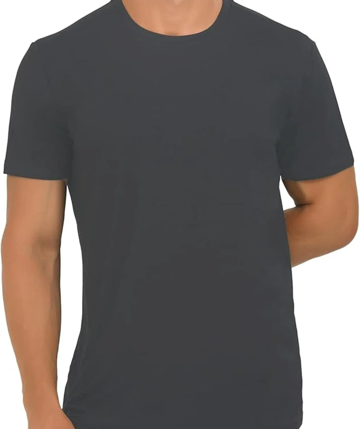 T-Shirts for Men Rayon Made from Bamboo Crewneck Undershirt Tees 3 Pack