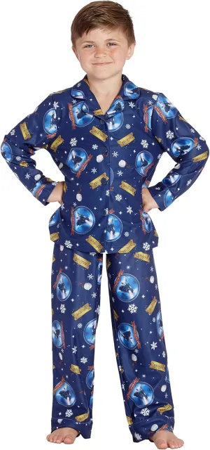 The Polar Express Kids Believe Button-Front Coat Shirt And Pants Pajama Set