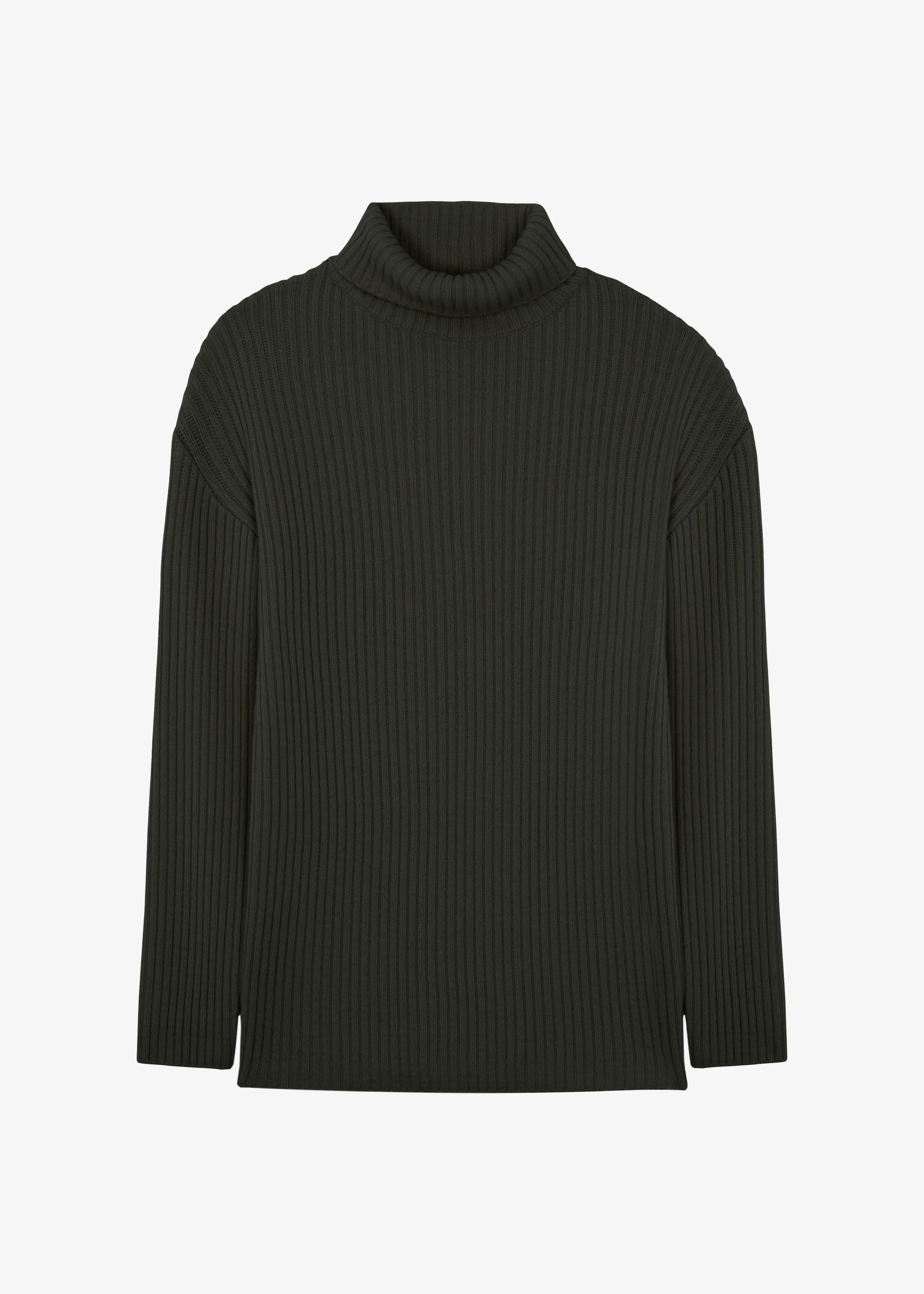 Thelma Ribbed Sweater Dress - Khaki