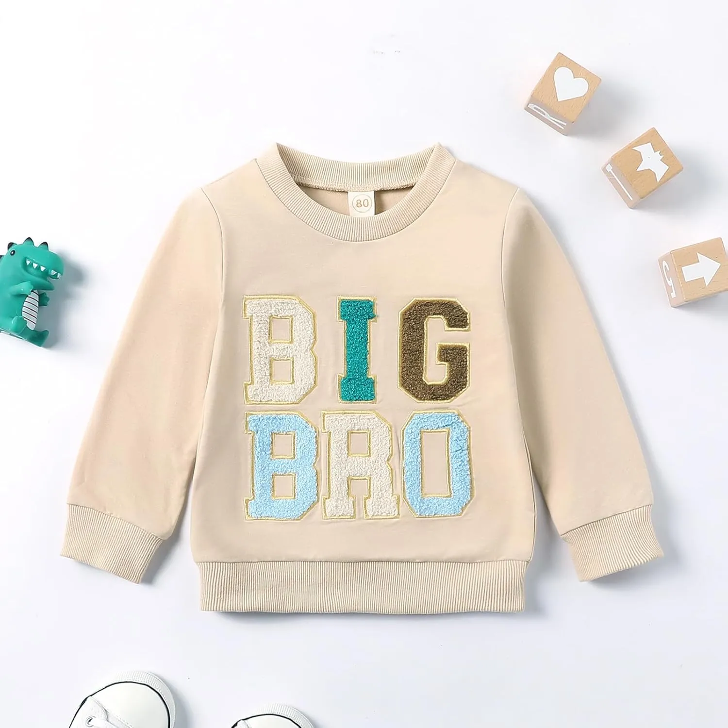 Toddler Baby Boy Girl Matching Clothes Big Sis Bro Crewneck Sweatshirt Oversized Sweater Outfits