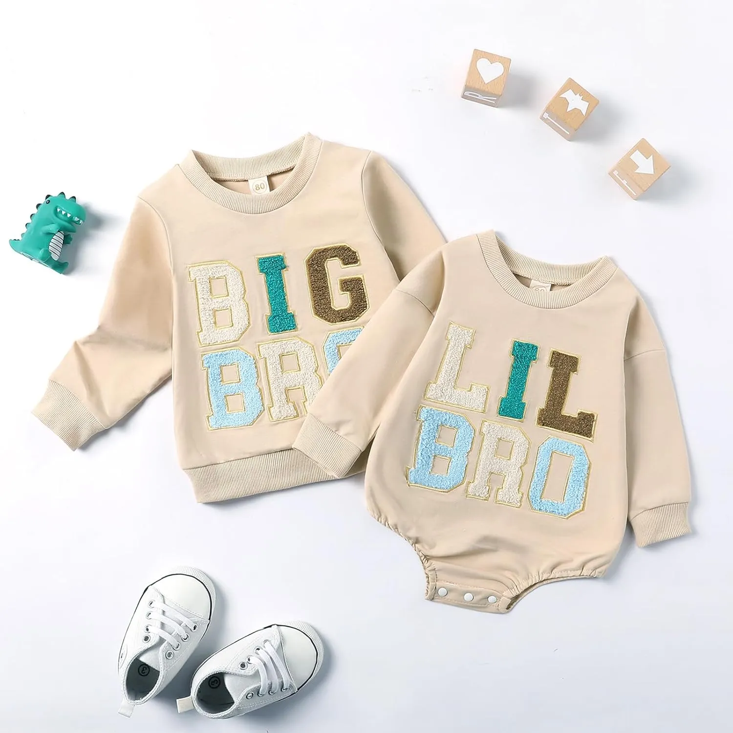 Toddler Baby Boy Girl Matching Clothes Big Sis Bro Crewneck Sweatshirt Oversized Sweater Outfits