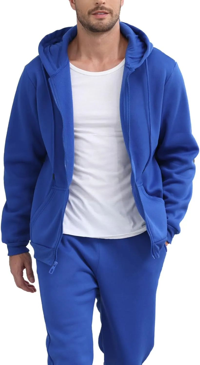 TUVEKE Mens Sweatsuit Casual Sweat Suits for Men 2 Piece Jogging Suits Sets Full Zip Hoodie and Pants Track Suits Mens Set