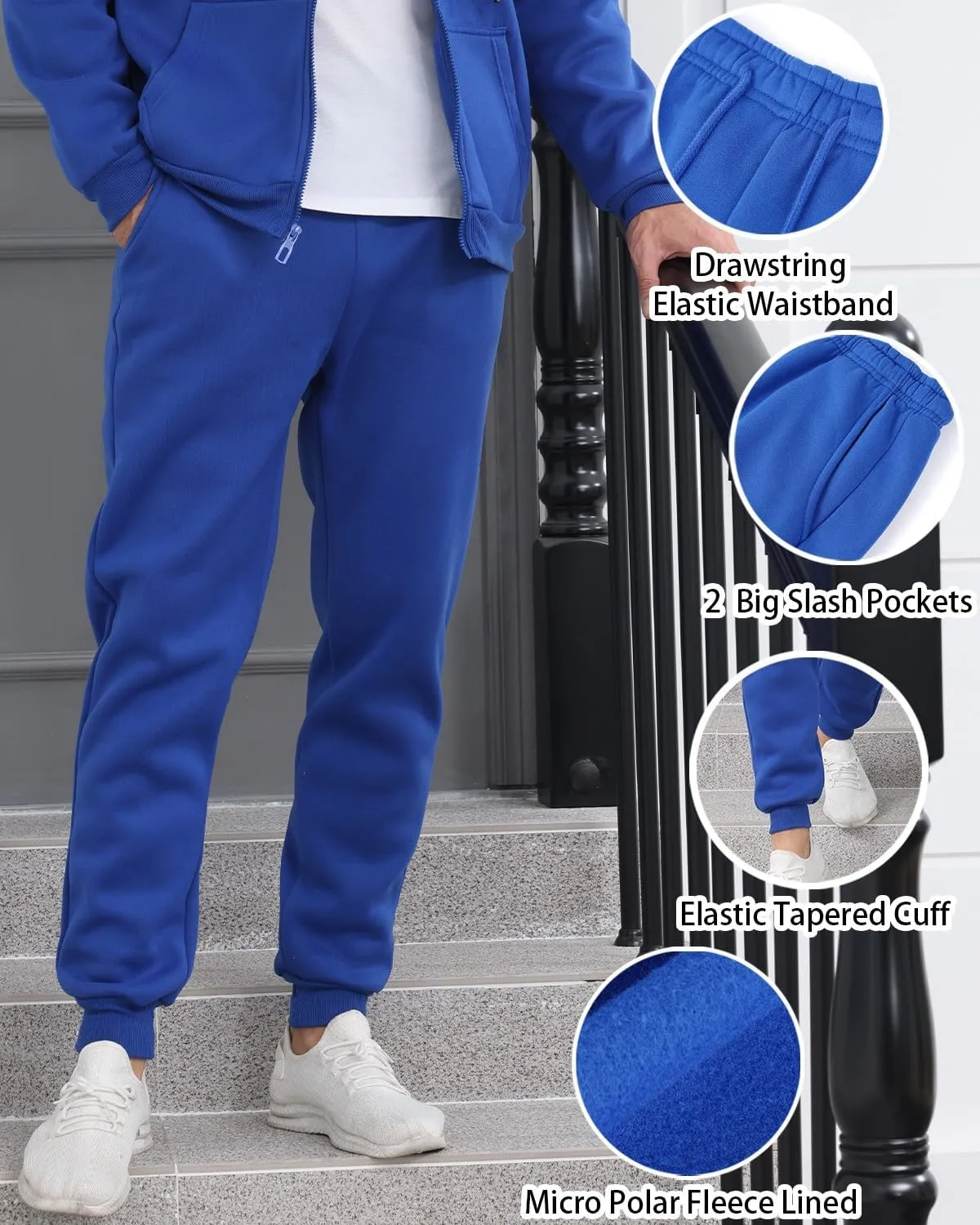 TUVEKE Mens Sweatsuit Casual Sweat Suits for Men 2 Piece Jogging Suits Sets Full Zip Hoodie and Pants Track Suits Mens Set