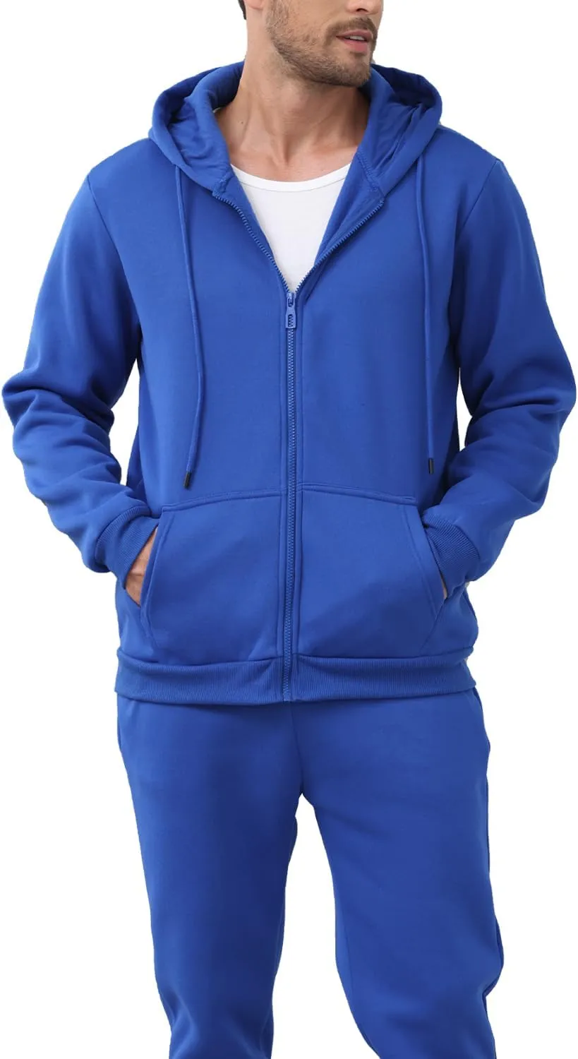 TUVEKE Mens Sweatsuit Casual Sweat Suits for Men 2 Piece Jogging Suits Sets Full Zip Hoodie and Pants Track Suits Mens Set