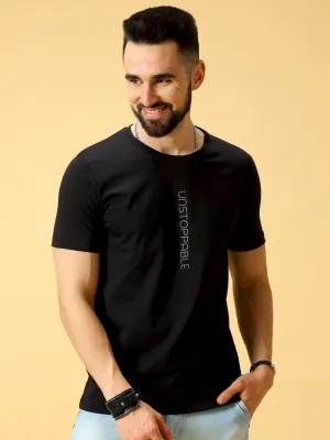 Unstoppable Grey Print Crew Neck T-Shirt