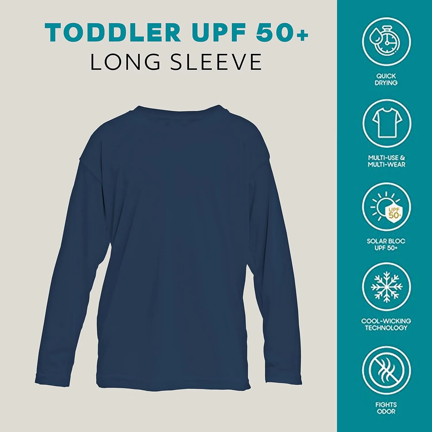 Vapor Apparel Toddler UPF 50  UV Sun Protection Long Sleeve Performance T-Shirt for Sports and Outdoor Lifestyle
