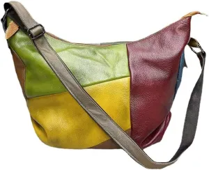 Vintage Genuine Leather Crossbody for Women Multicolour Satchel Shoulder Bags Casual Messenger Ladies Handbags Purses