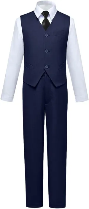 Visaccy Boys Suits Slim Fit Dress Clothes Ring Bearer Outfit