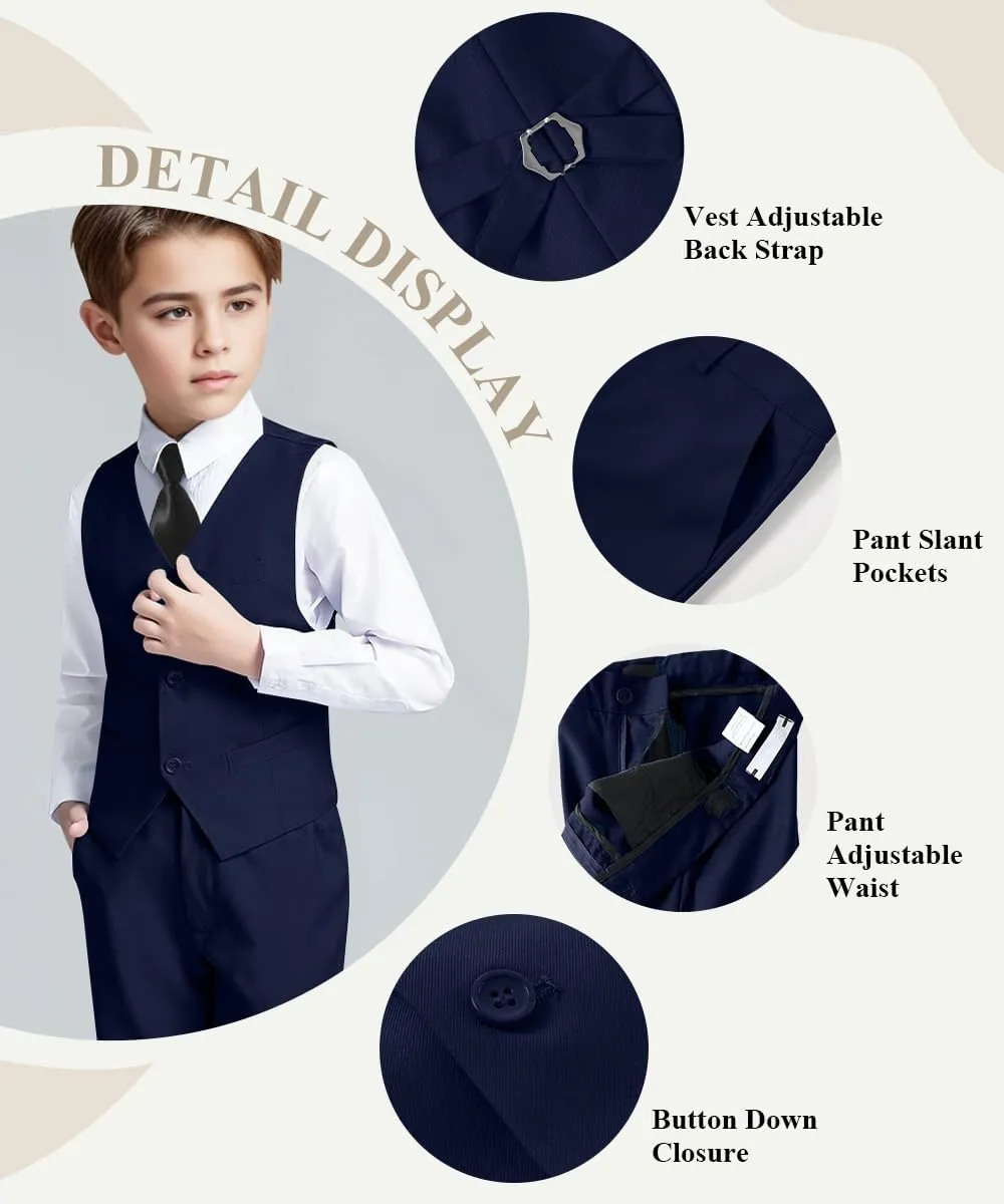 Visaccy Boys Suits Slim Fit Dress Clothes Ring Bearer Outfit