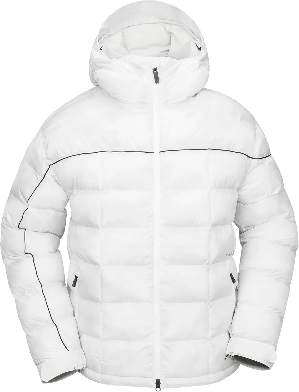 Volcom Men's Sew Down Ecodown Filled Puffy Snowboard Winter Ski Jacket, White Camo S5