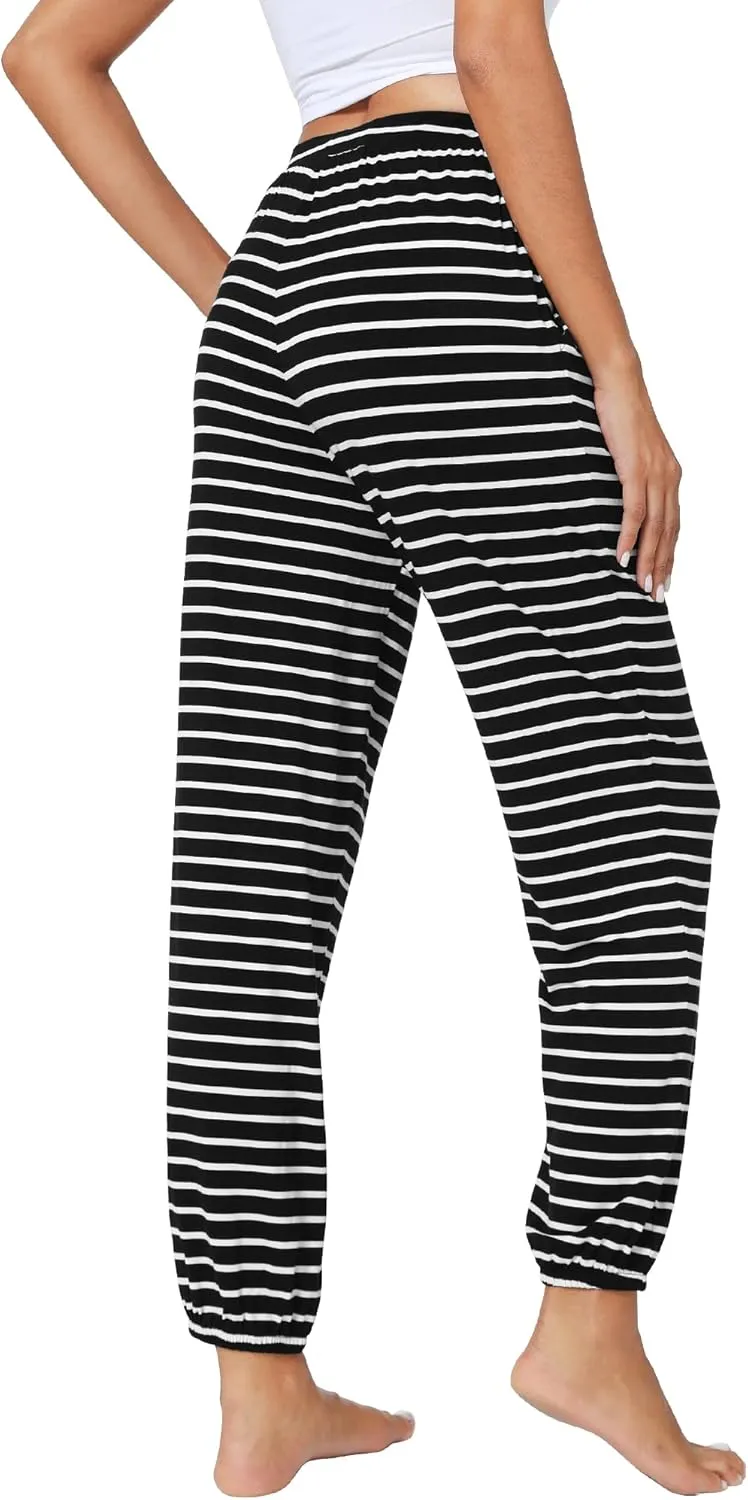 WiWi Bamboo Viscose Pajama Pants for Women Lounge Joggers Yoga Bottoms Plus Size Pajamas Pant Sweatpants S-4X