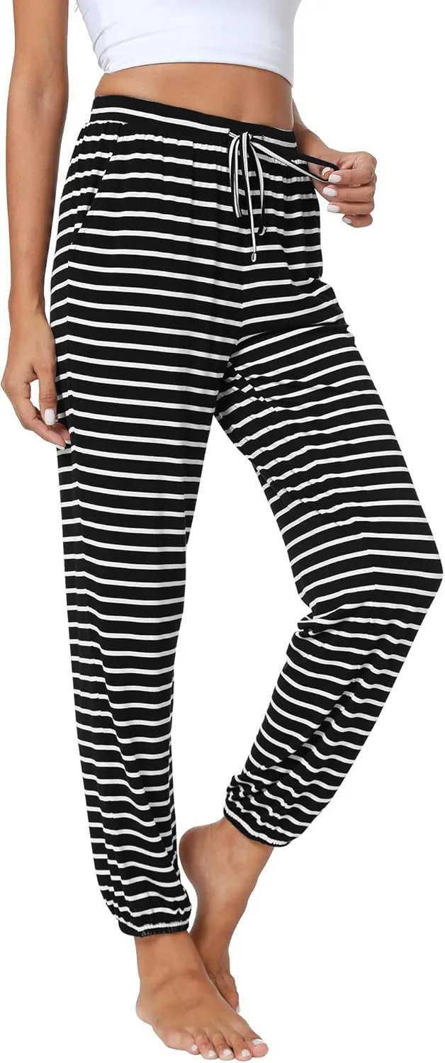 WiWi Bamboo Viscose Pajama Pants for Women Lounge Joggers Yoga Bottoms Plus Size Pajamas Pant Sweatpants S-4X