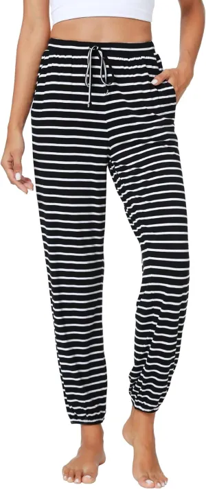WiWi Bamboo Viscose Pajama Pants for Women Lounge Joggers Yoga Bottoms Plus Size Pajamas Pant Sweatpants S-4X