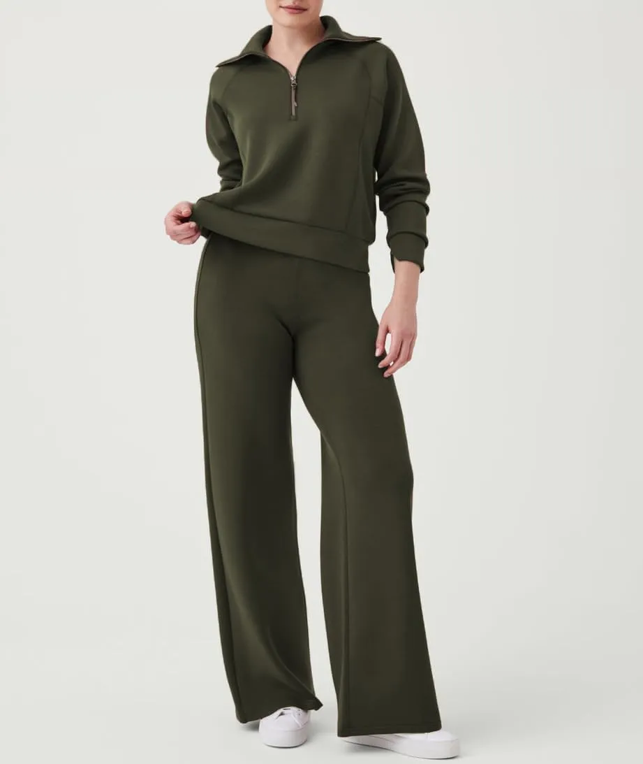 Women 2 Piece Outfits Sweatsuit Set Oversized Half Zip Sweatshirt Wide Leg Sweatpant Lounge Matching Set Tracksuit