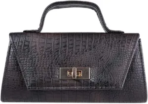Women Faux Leather Evening Handbag Clutch Purse Chain Shoulder Crossbody Prom Wedding Purse Black